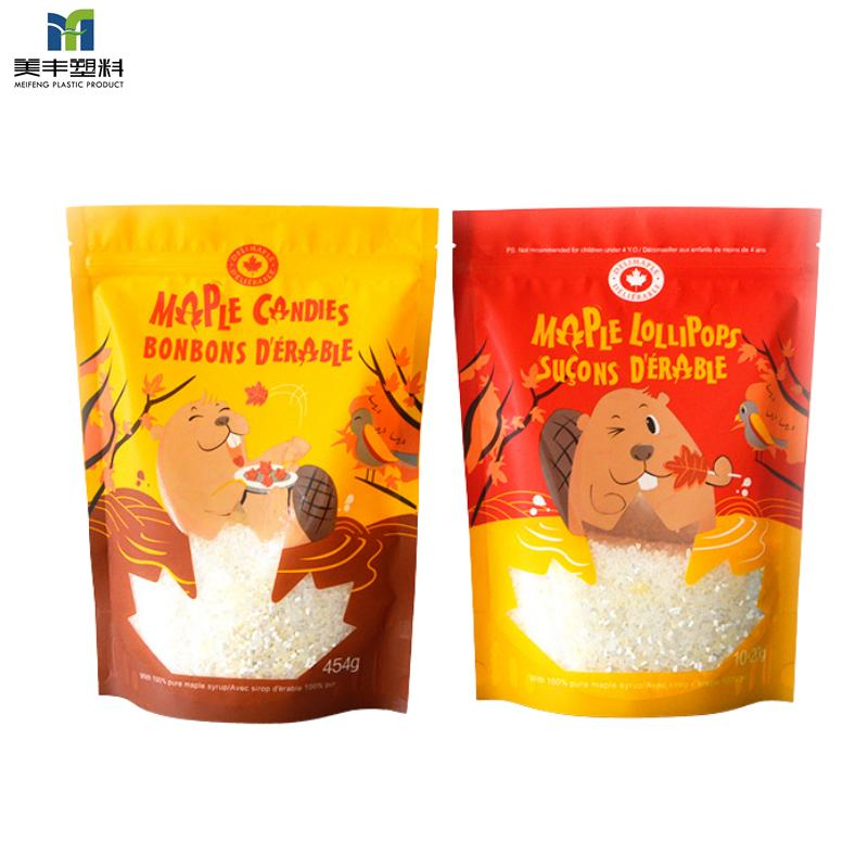 Chinese Factory Eco Plastic Snack Nut Salt Sugar Moisture Proof Resealable Zip Lock Doypack Stand up Pouch Custom Printed Food Packaging