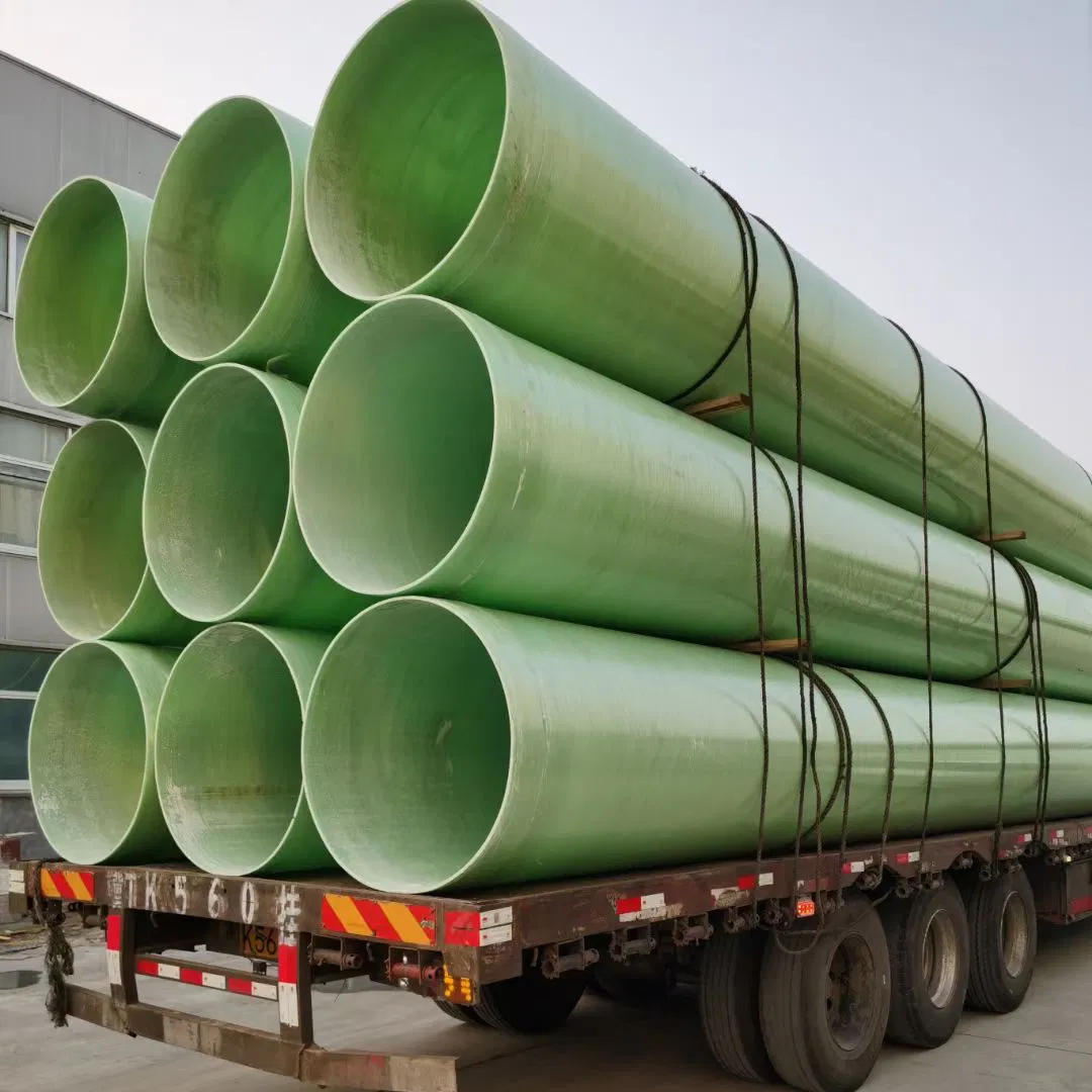 FRP/GRP Glass Fiber Reinforced Plastic Large-Diameter Compression Resistant Drainage Pipes Continuous Winding Process FRP Pipes