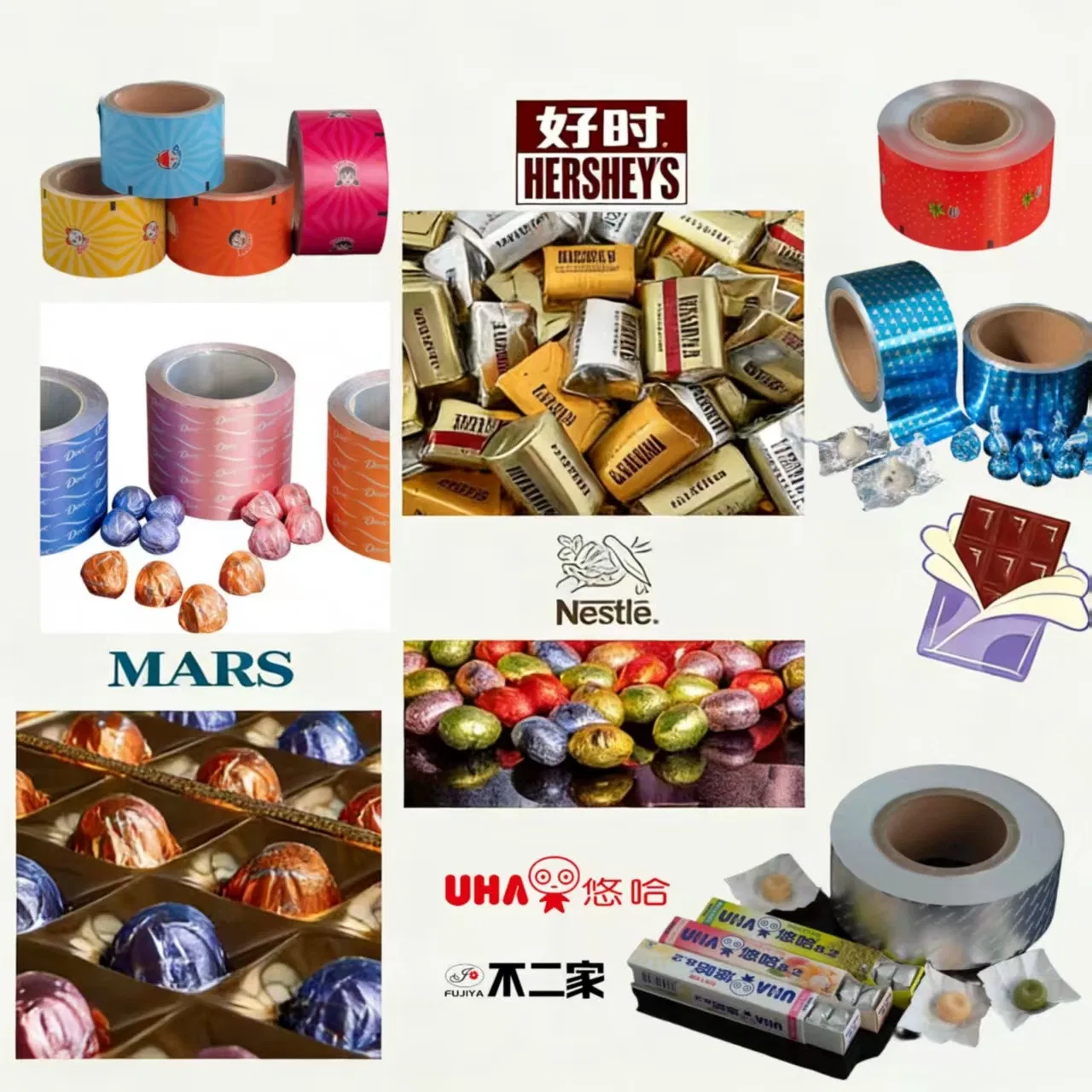 Chocolate and Candy Sweet Wrapper Food Aluminum Foil Paper Packaging Customized