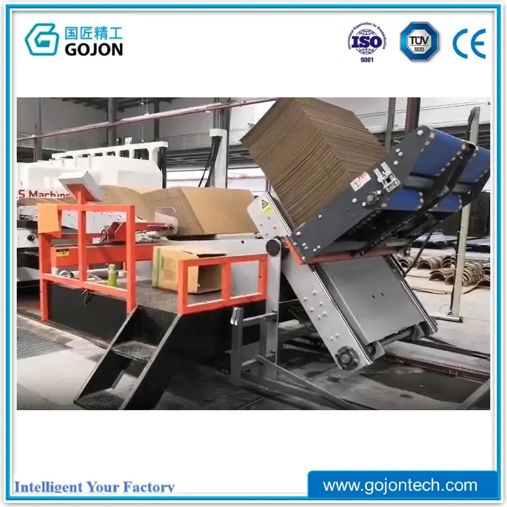 Automatic High Precision Carton Feeding System for Flexo Printer Die Cutter Connection Smooth Turn Over Logistics Automation Packaging Plant Feeder