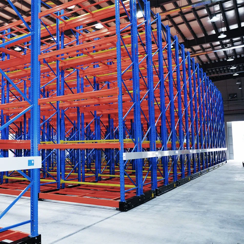 Electric Powered Heavy Duty Mobile Racking Solutions with Floor Rail Track
