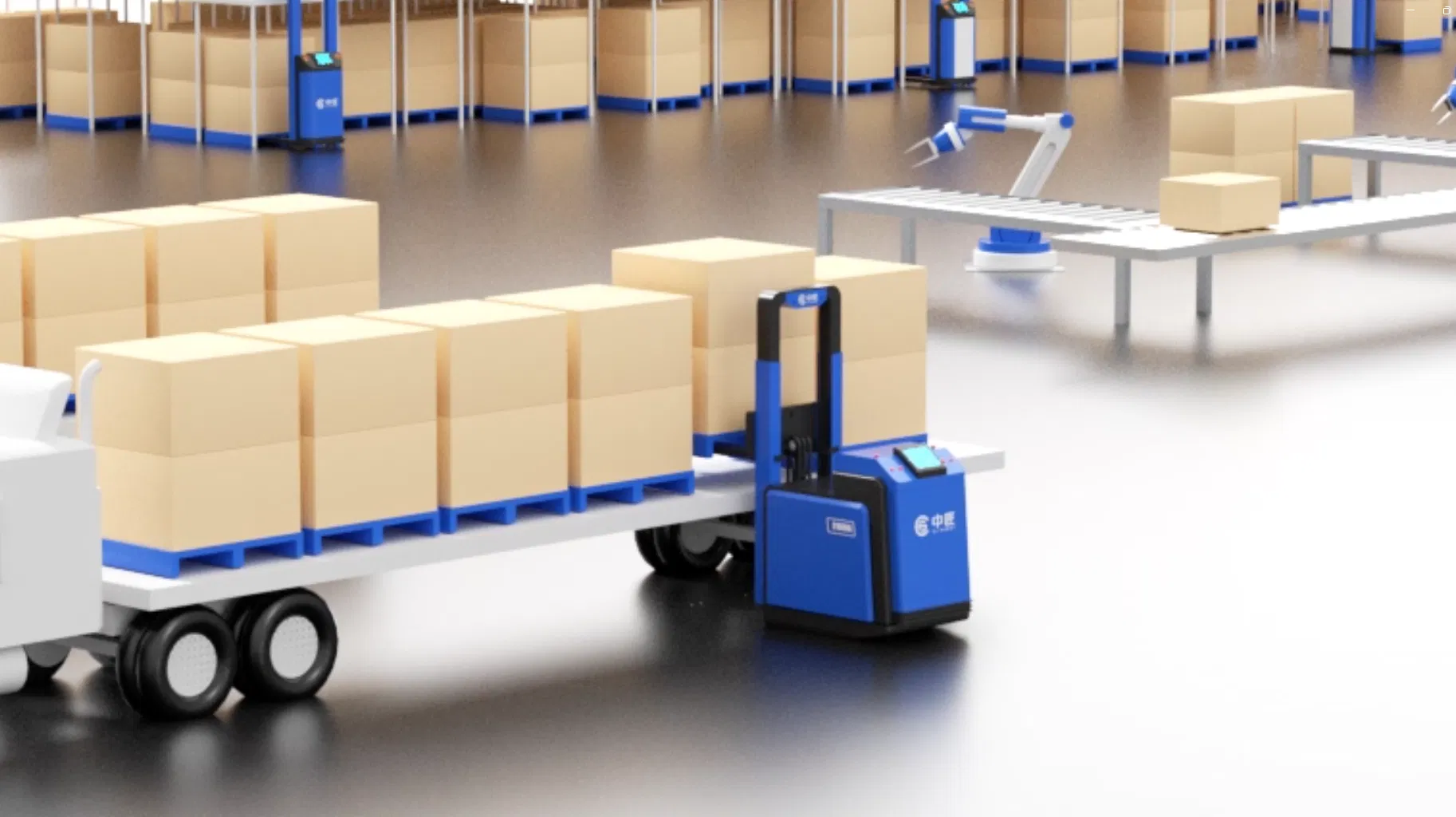 Multi Functional Balance Weight Fully Automatic Forklift Agv Warehouse Handling Equipment
