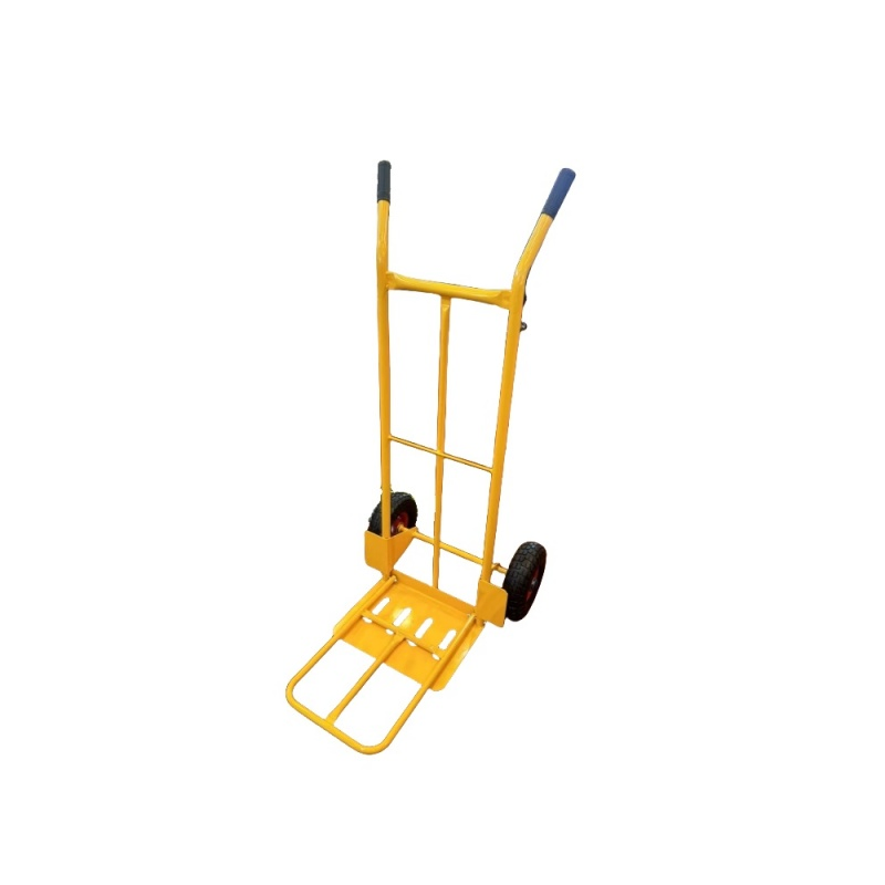 Multi-Purpose Blue Hand Trollley with Foldable Base High Performance Metal Sack Truck Trolley for Delivery Services, Warehouses &amp; Home Organization