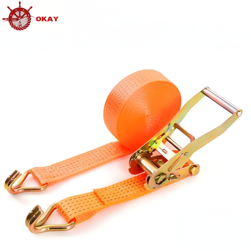 Strong Ratchet Strap for Cargo Tie Down Transport and Industrial Load Securing