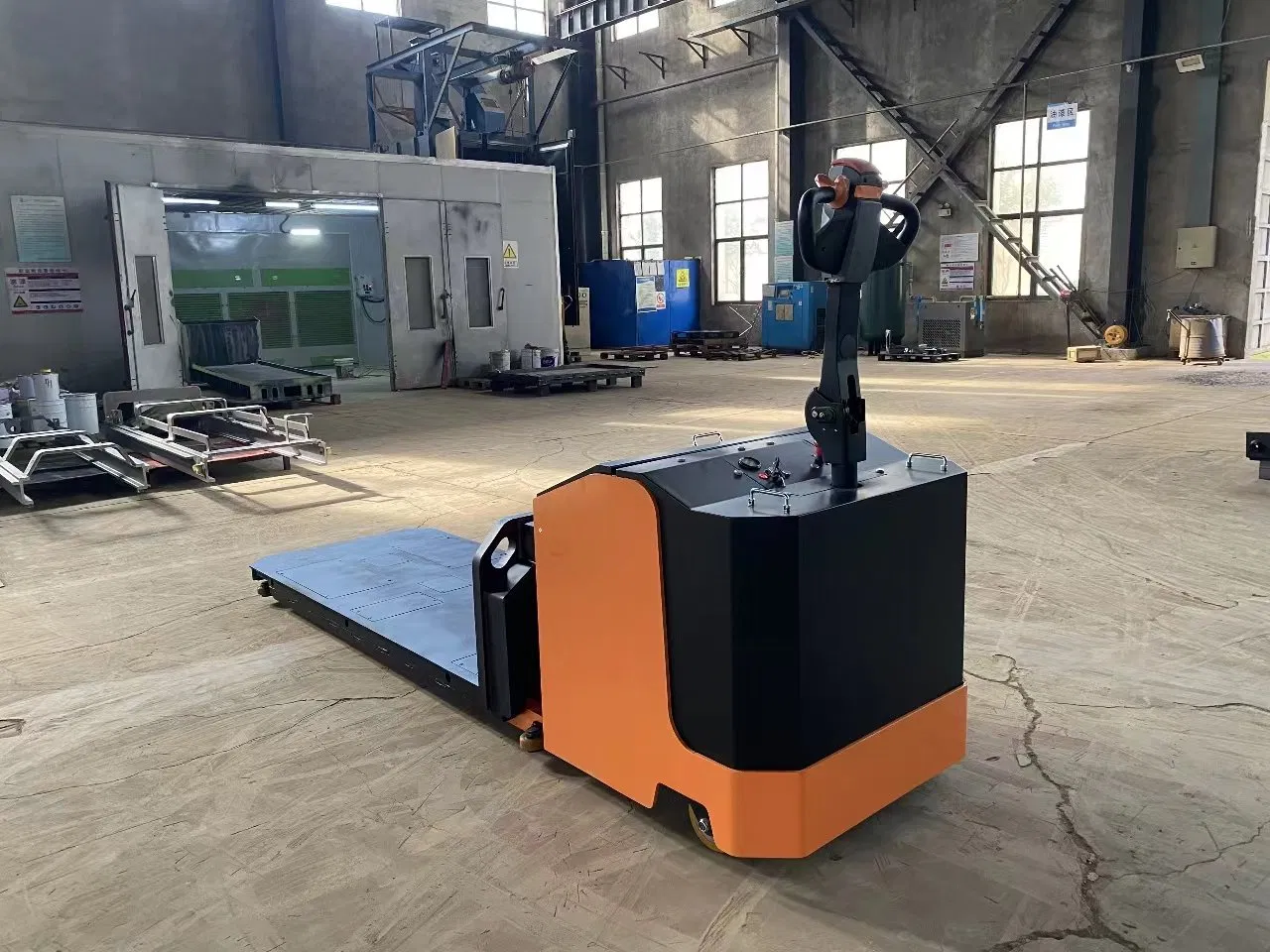 High Capacity Walkie Electric Flatbed Platform Truck for Heavy Cargo Handling