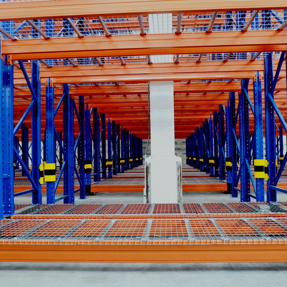 Electric Powered Heavy Duty Mobile Racking Solutions with Floor Rail Track