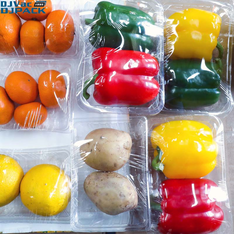 Fresh Fruit Vegetable Stretch Cling Film Tray Wrapping Machine for Distribution Center