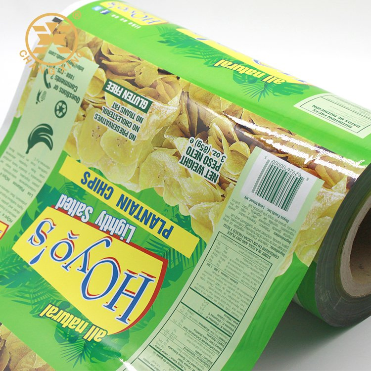 Customized Printing BOPP Metalized Crisp Potato Plantain Chips Plastic Foil Sachet Vacuum Bagging Roll Film Food Packaging