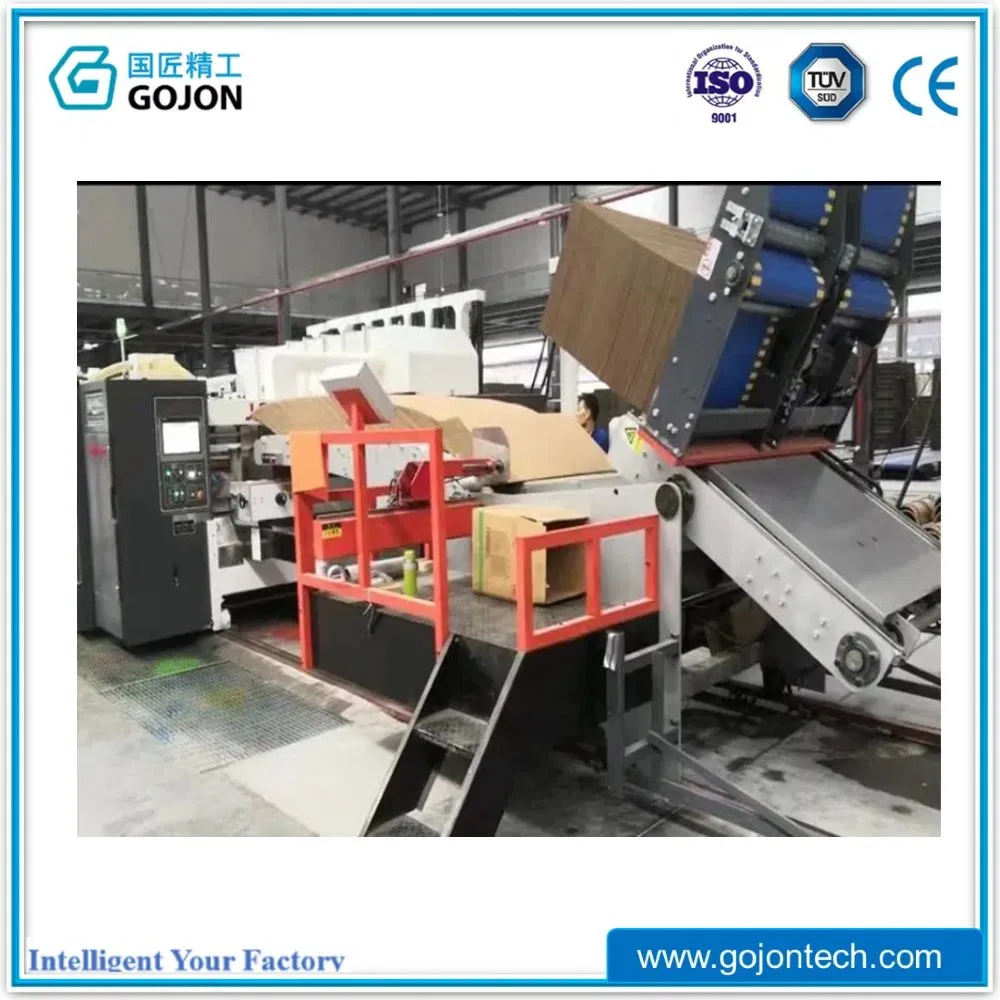 Automatic High Precision Carton Feeding System for Flexo Printer Die Cutter Connection Smooth Turn Over Logistics Automation Packaging Plant Feeder