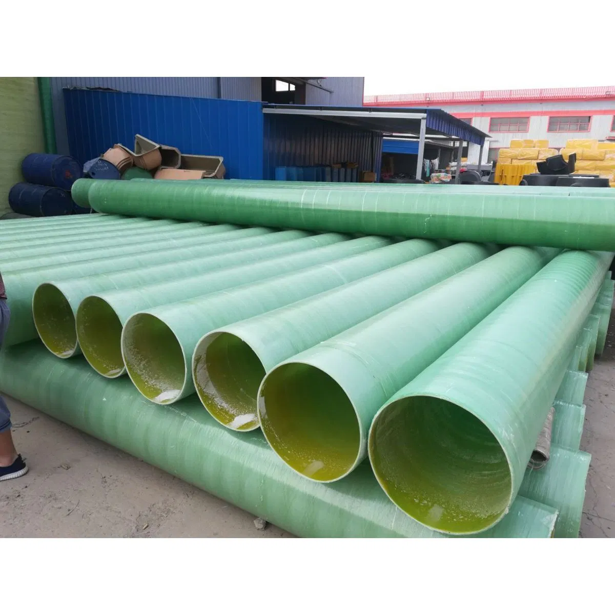 GRP/FRP Fiberglass Underground Electrical Cable Protection Pipe, Continuous Winding Process Mortar Pipe, Water Supply and Drainage Pipeline Price
