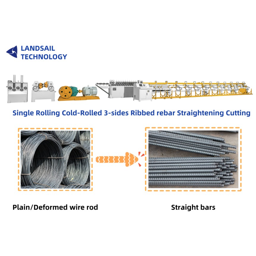 One Pass Rolling Rebar Production Line Straightening and Cutting Machine Deformed Wire Rod for Regional Steel Distribution and Processing Centers