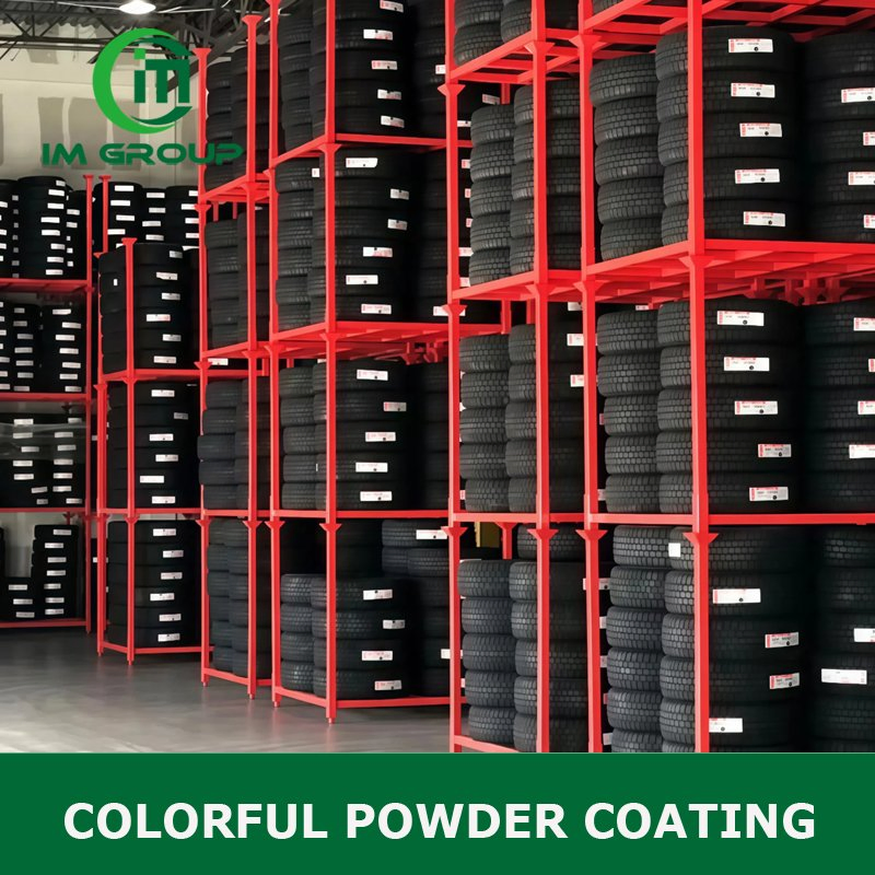 Heavy Duty Warehouse Powder Coating Stacking Tire Rack Storage System