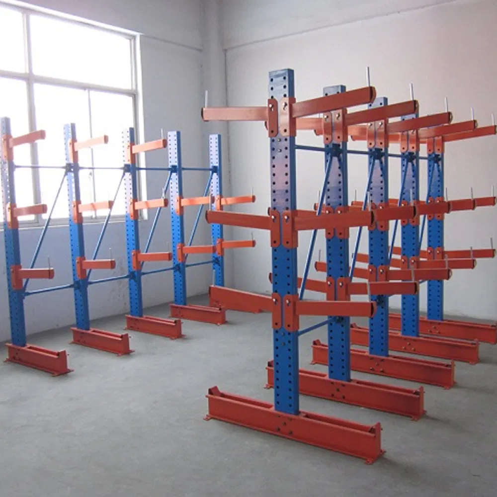 Steel Industrial Pallet Heavy Duty Shelf Garage Warehouse Storage Pipe Cantilever Rack System for Storing Fabric Roll Timber Lumber Sheet Hydraulic Hose Carpet