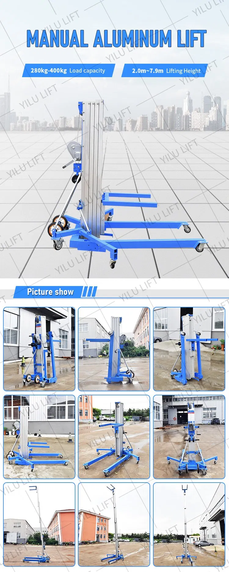 Manual Aluminum Lifting Detailed View