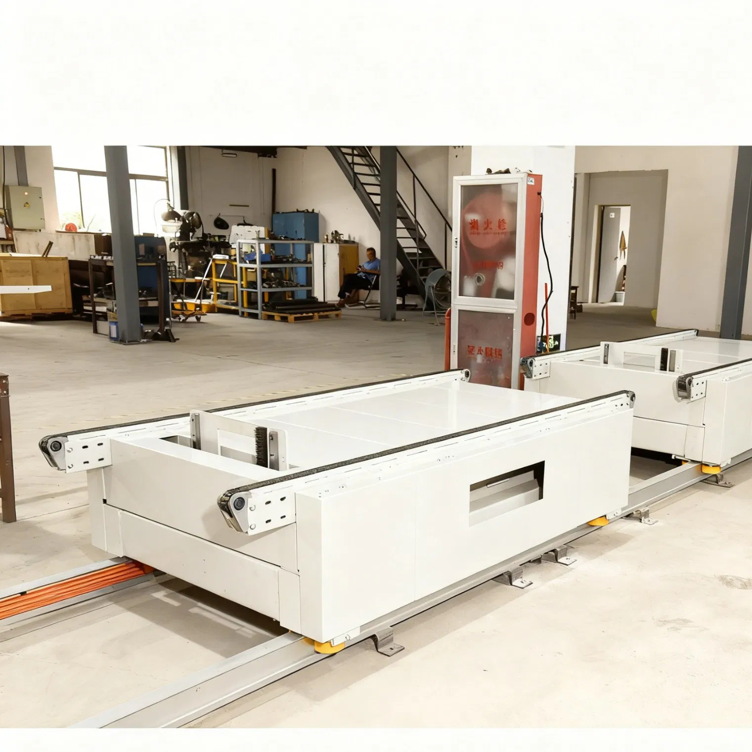 Efficient Warehouse Equipment with Automated Charging Dock and Safety Sensors