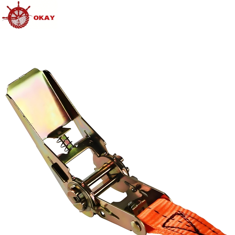 Durable Ratchet Strap for Cargo Tie Down Transport and Industrial Securing Work