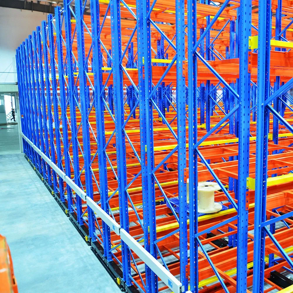 Electric Powered Heavy Duty Mobile Racking Solutions with Floor Rail Track