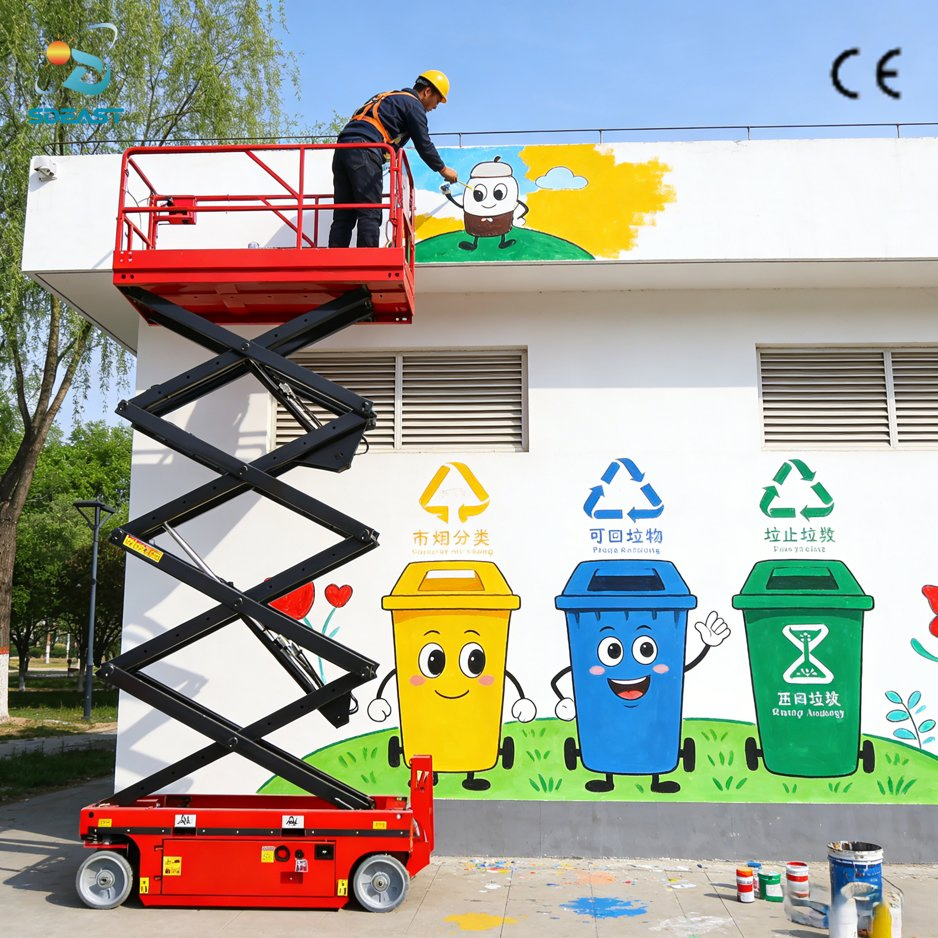 Logistics Park Shelf Organization Mobile Scissor Lift Hydraulic Lifting for High Level Shelf Access Aerial Work Platform 4m6m8m10m12m