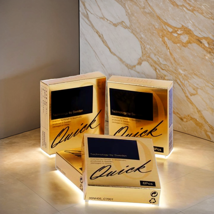 Stackable Paper Box Packaging Metalic Minimalist Cardboard Cosmetic Case