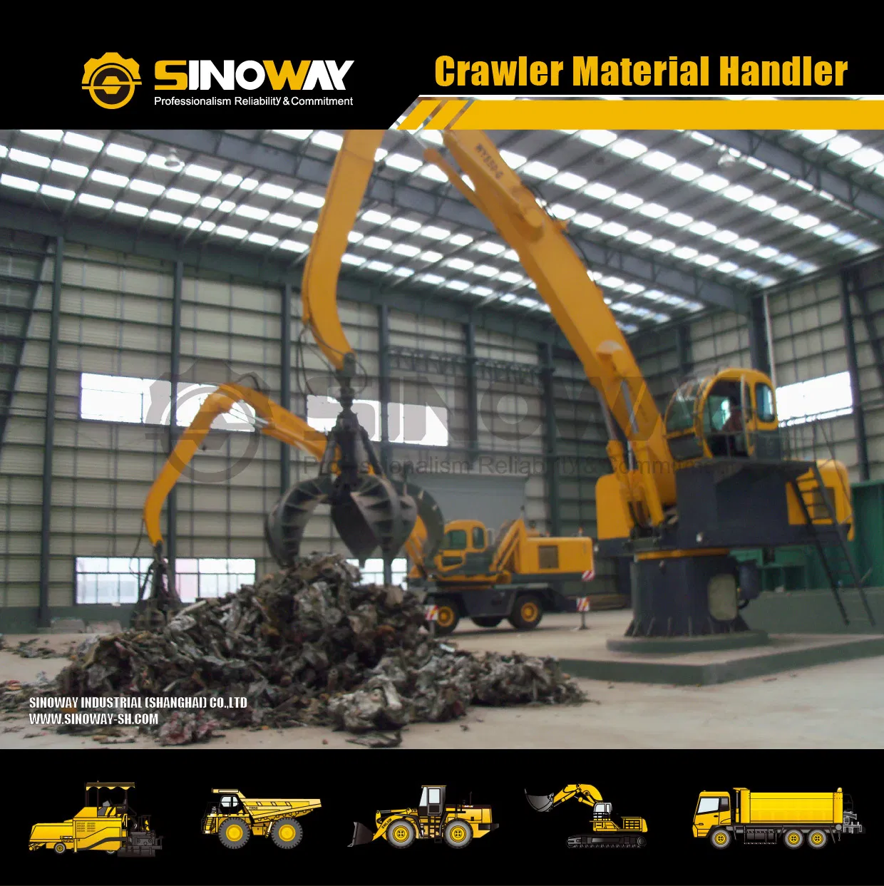 50 Ton Material Handling Equipment with Clamshell Grab for Loose Cargo