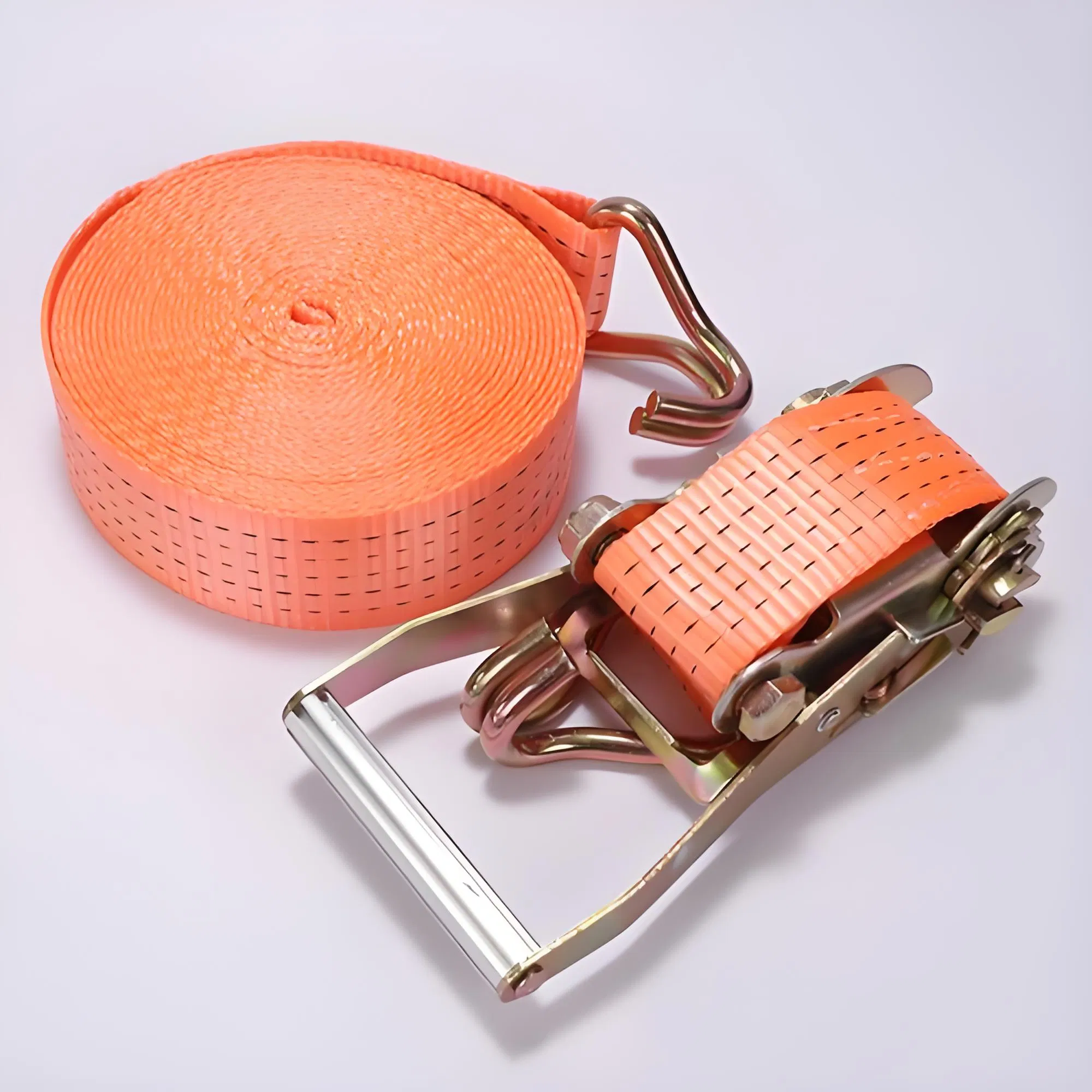 High Performance Polyester Ratchet Strap for Industrial Transport and Long Term Cargo Securing