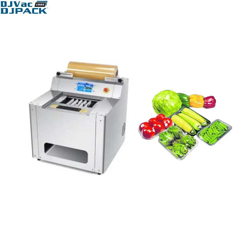 Fresh Fruit Vegetable Stretch Cling Film Tray Wrapping Machine for Distribution Center