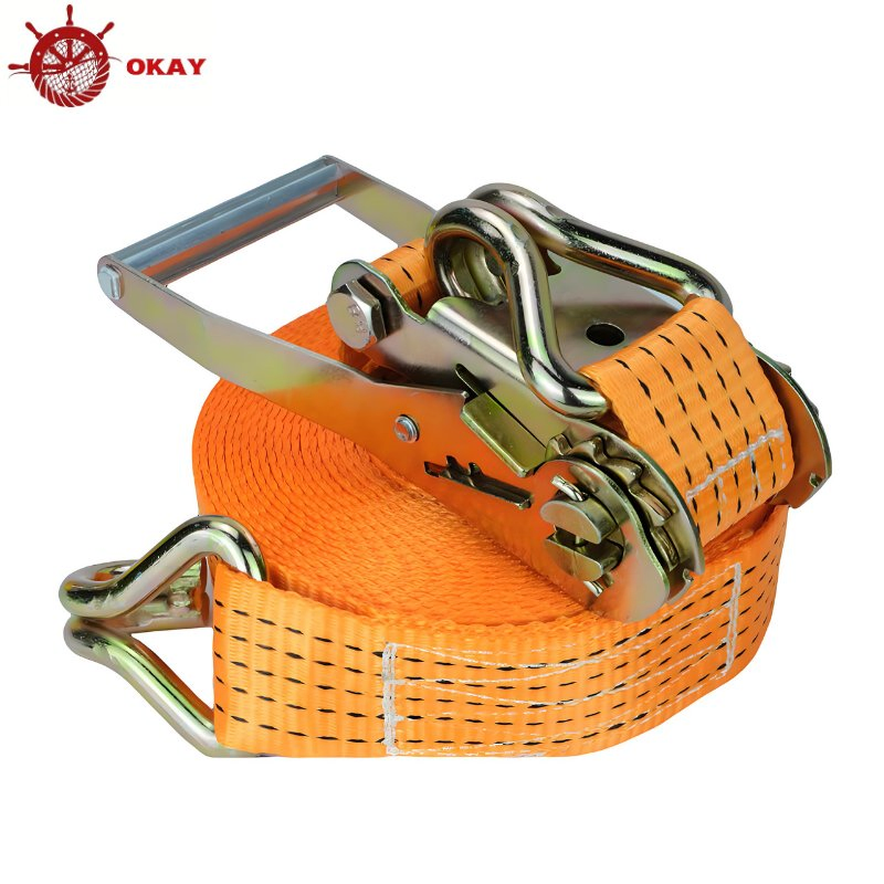 High Strength Polyester Ratchet Strap for Industrial Load Securing and Transport Systems