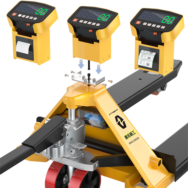 2000kg Hand Operated Hydraulic Lifter Weighing Scale Pallet Truck for Cargo Handling