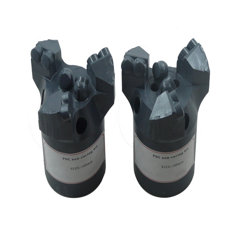 Pearldrill PDC Drill Bit, Water Well PDC Drill Bit 3 Wings Flat PDC Cutters Non Coring