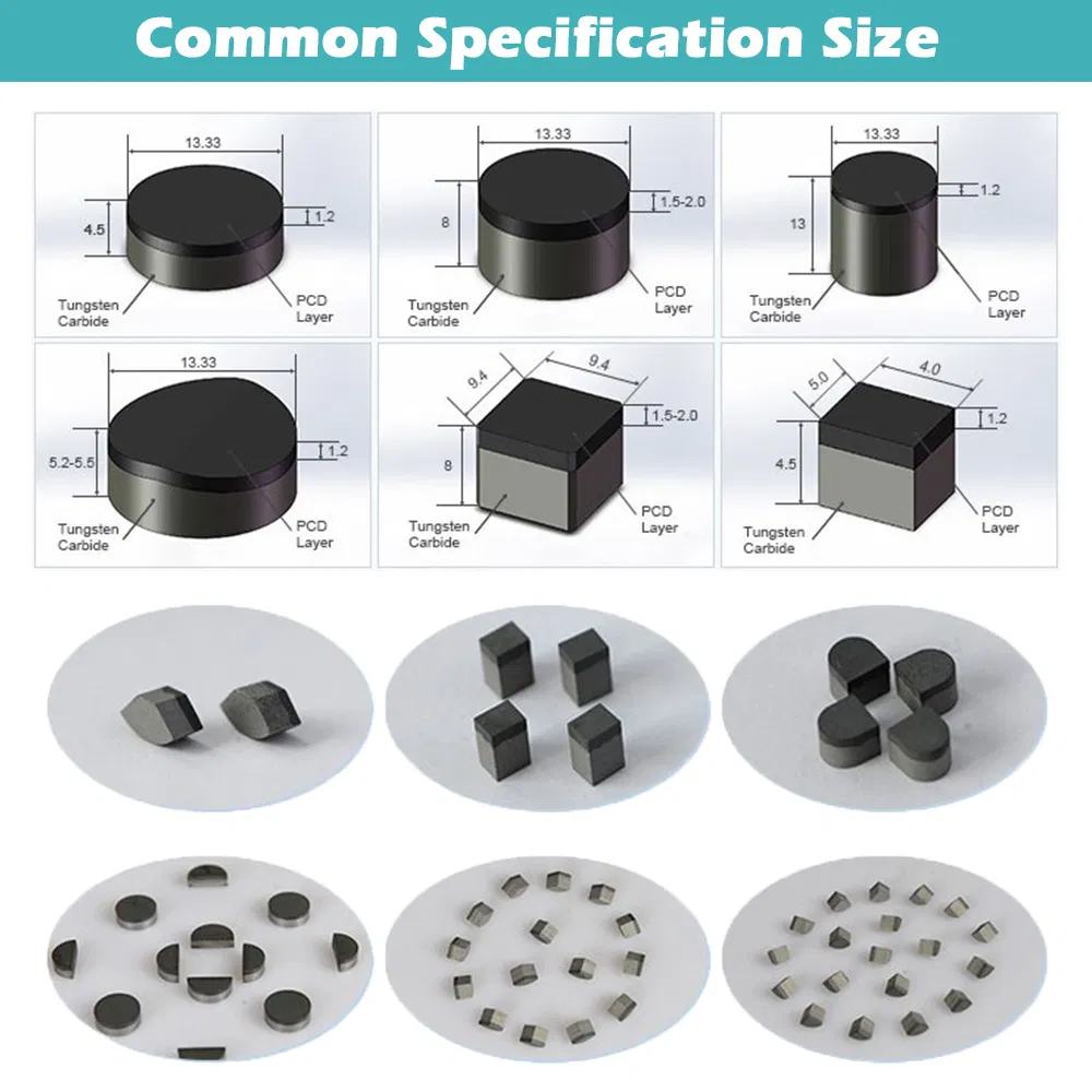 1304 PDC Insert Polycrystalline Diamond Compact PDC Cutter for Mining Drill Bits Stone Concrete Cutting and Grinding