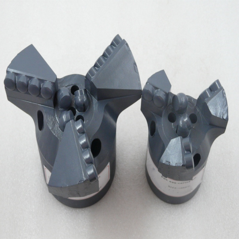 Pearldrill PDC Drill Bit, Water Well PDC Drill Bit 3 Wings Flat PDC Cutters Non Coring