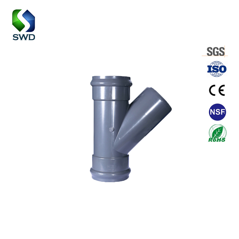 Swd 63mm-355mm UPVC Fittings Tee with Flanged with Rubber Ring Pipe Fitting