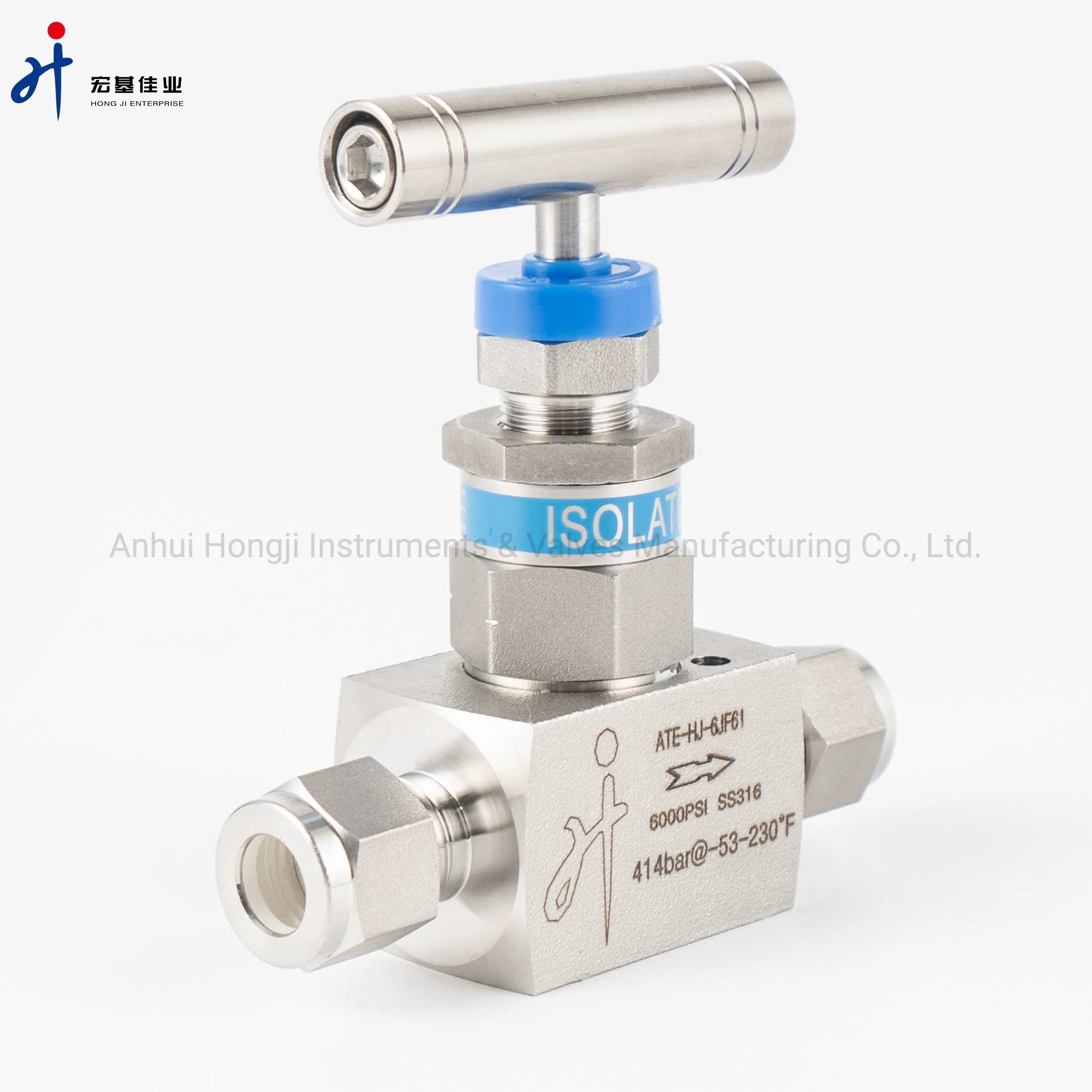 Stainless Steel Needle Valve with Silver Plated Dual Ferrules 1/4" Needle Valve for Oil
