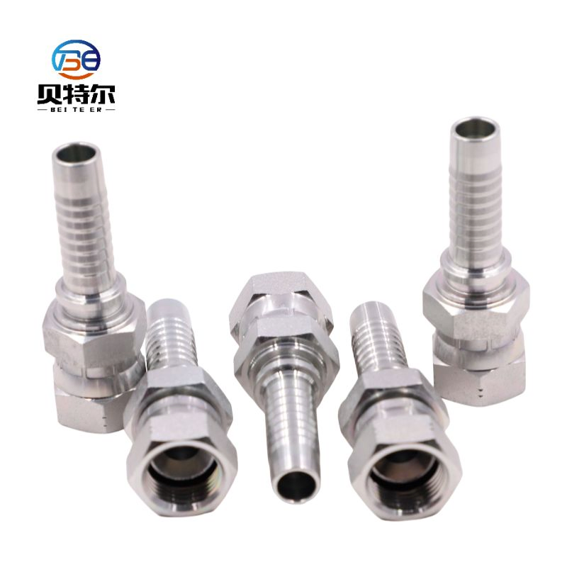 Jic Female 74deg Cone Seat Double Hex Carbon Steel Hydraulic Hose Fittings