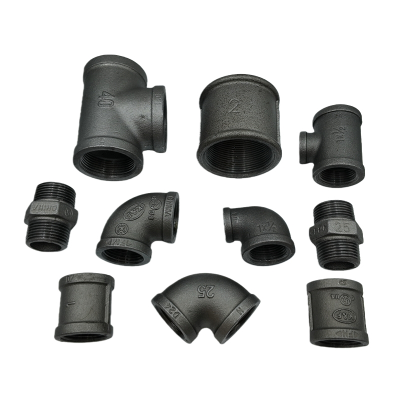 BS NPT Black Carbon Steel Pipe Fittings Galvanized Two Male Iron Threaded Female Elbow