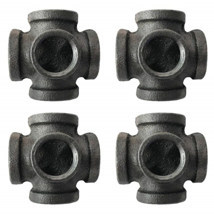 High Pressure Hot DIP Galvanized Malleable Iron 4 Way Pipe Fitting Equal Cross Malleable Iron Cross Fitting