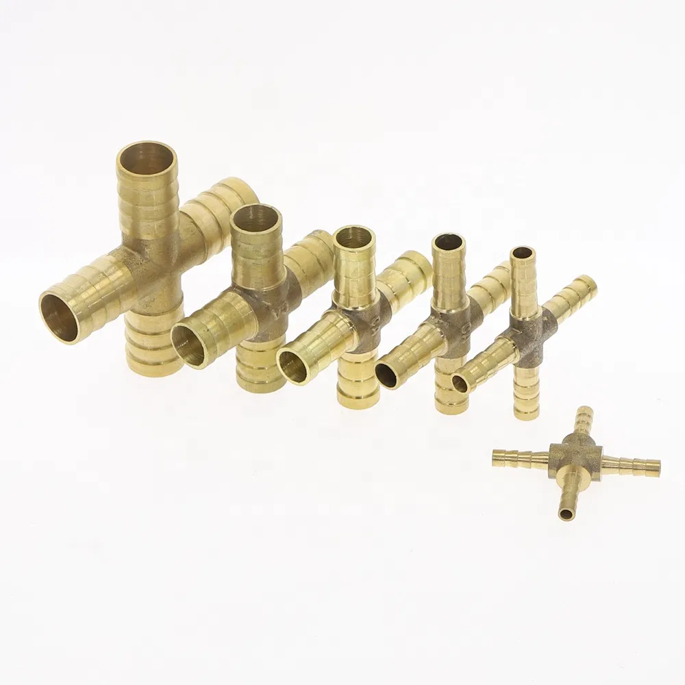 Pneumatic Hydraulic Brass Female Male Straight Cross Elbow X Y T Shape Pipe Adapter Hose Barb Fitting