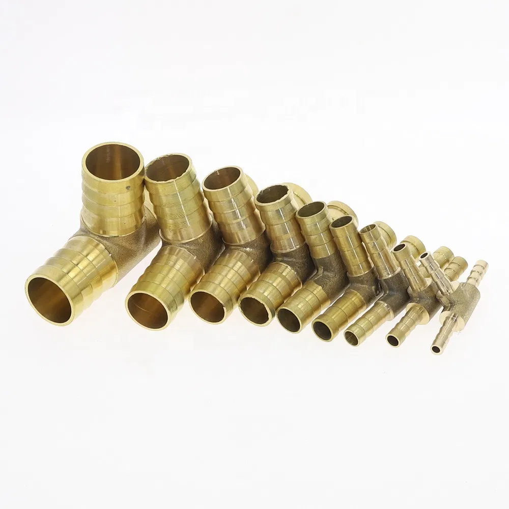 Pneumatic Hydraulic Brass Female Male Straight Cross Elbow X Y T Shape Pipe Adapter Hose Barb Fitting