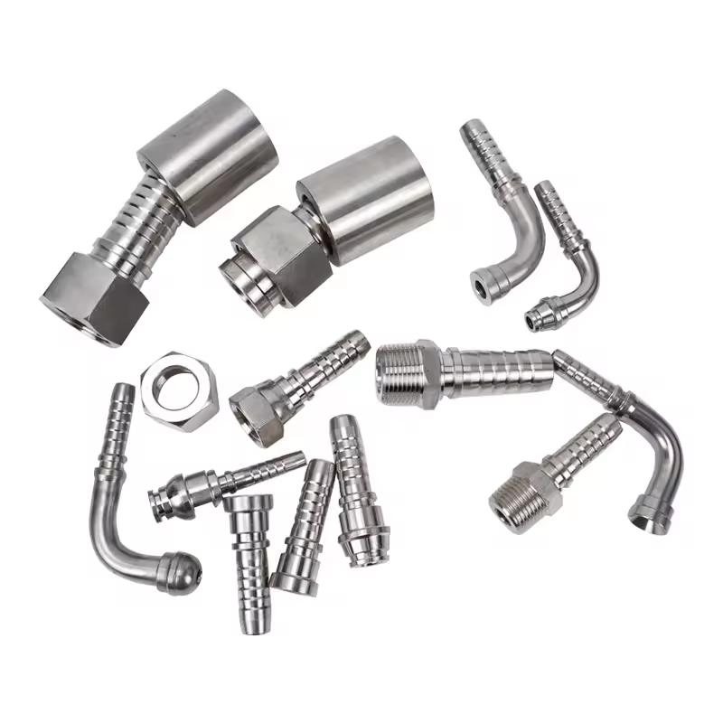 Manufacturer Hydraulic Hose High Pressure Bsp Jic SAE Standards Straight 45 90 Degree Fittings for R1 R2 4sh Pipe Quick Connect Adapter