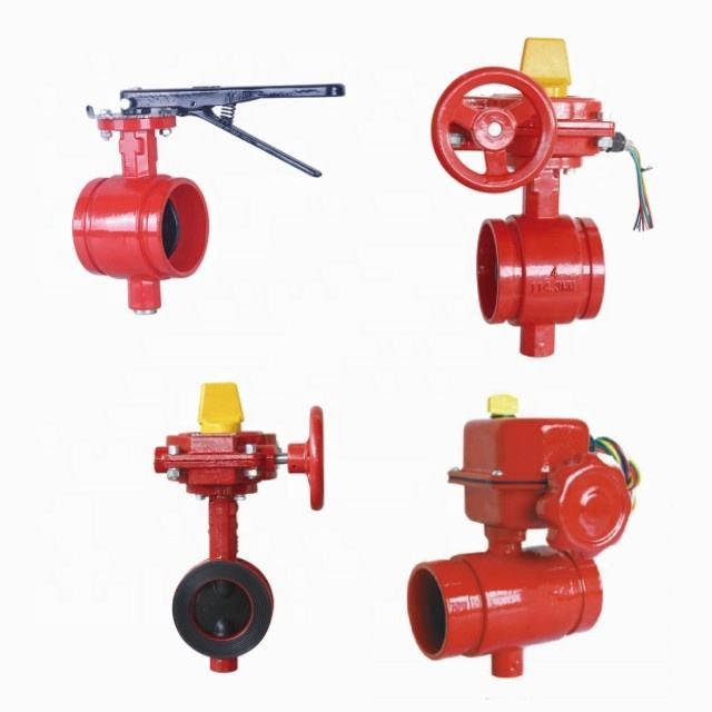 Leyon FM UL Fire Protection System Pn10 Pn16 Di Grooved Flanged Butterfly Valves Swing Check Valve Fire Fighting Gate Valves
