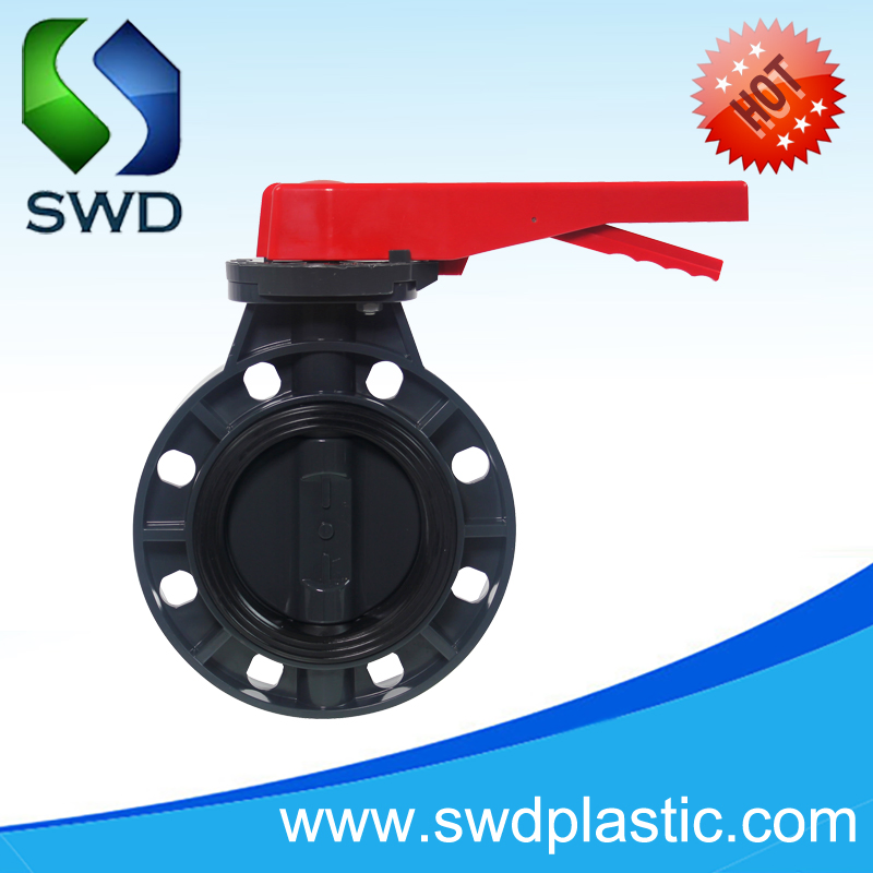 Plastic PVC CPVC Pph Butterfly Valve with Lever Handle Top Quality