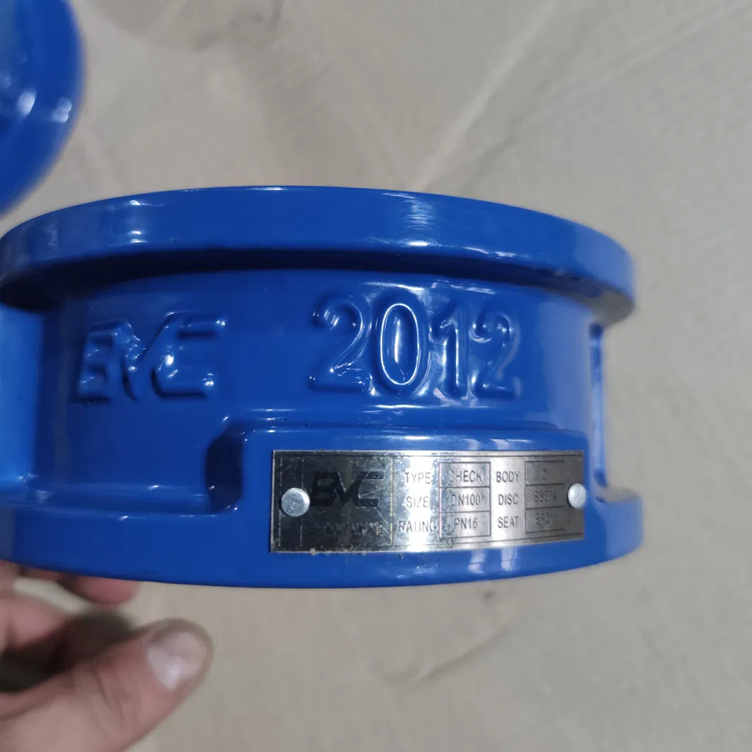 Double Disc Pn10 NBR Seat Rated Epoxy Coated Cast Iron Non Return Valve Dual Plate Check Valve
