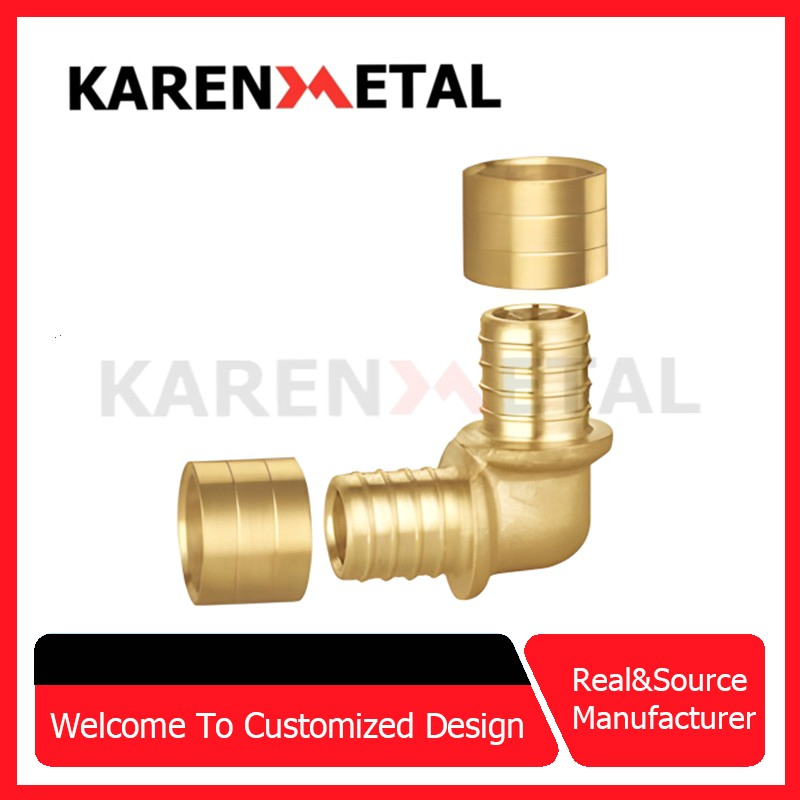 Manufacturer Pex Sliding Fittings Brass Adapter for Compression Brass Fitting Brass Tee for Multilayer Pipe