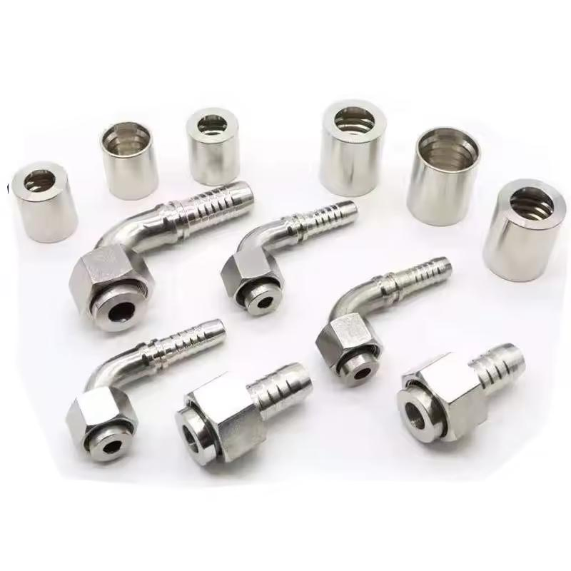 Swaged Reusable Galvanized or Stainless Steel Adapter Metric Quick Coupling Parker Hydraulic Rubber Hose Tube Assembly Fitting NPT Jic SAE Bsp Metric Orfs