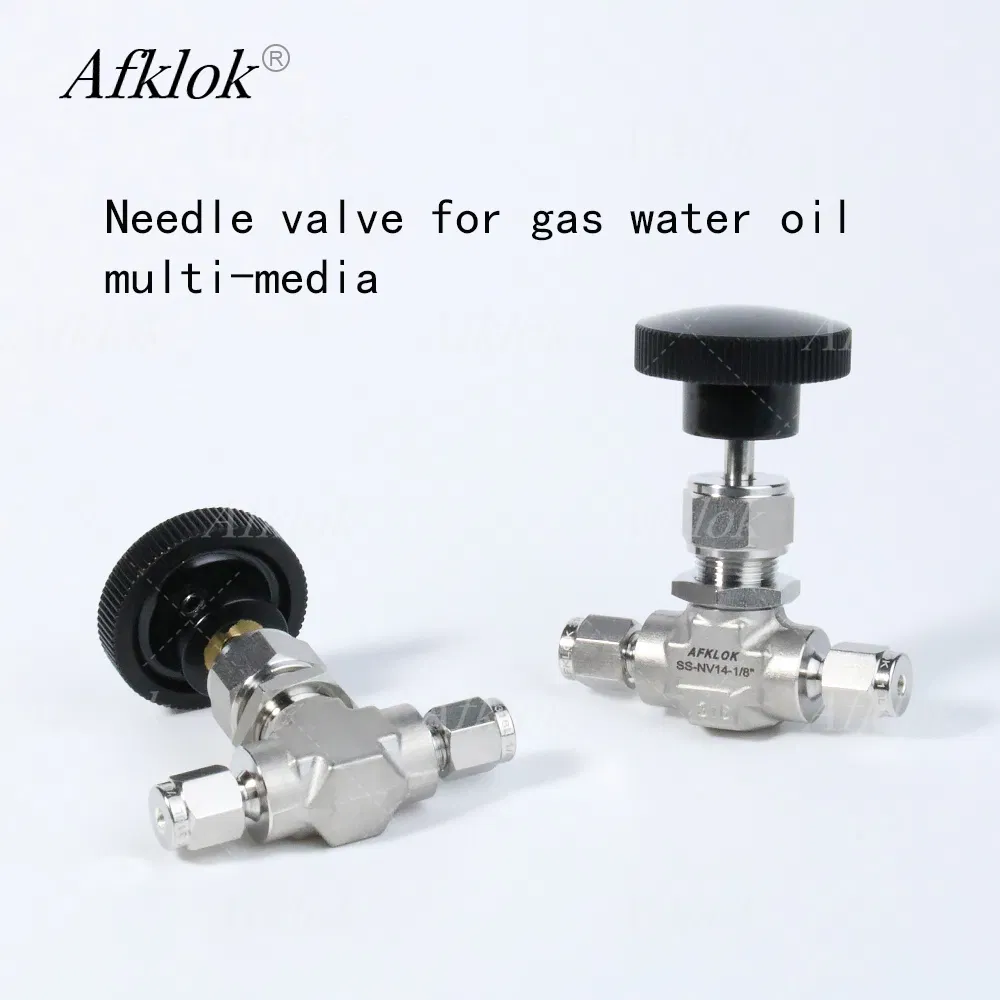 High Pressure Stainless Steel 316L 6000psi Manual Precision 1/8-1/2in Double Ferrule Needle Valve for Gas Semiconductor Manufacturing