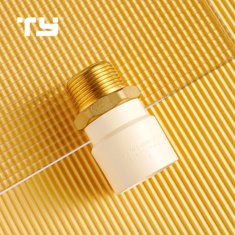 High Quality ASTM D2846 Plastic/CPVC Pipe Fittings Long Male Plug Socket Female Brass Coupling Elbow Adapter Over Bend Clip