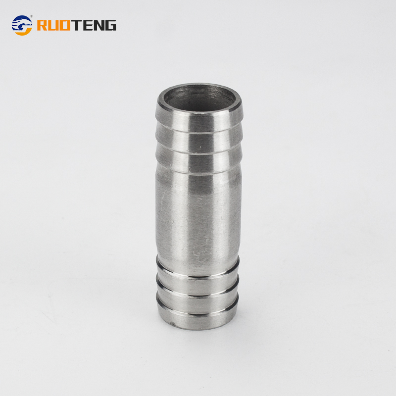 [Ruoteng] Forged Nipple 304 Stainless Steel Hose Barb Splicer Mender Round Union Coupler Pipe Fittings