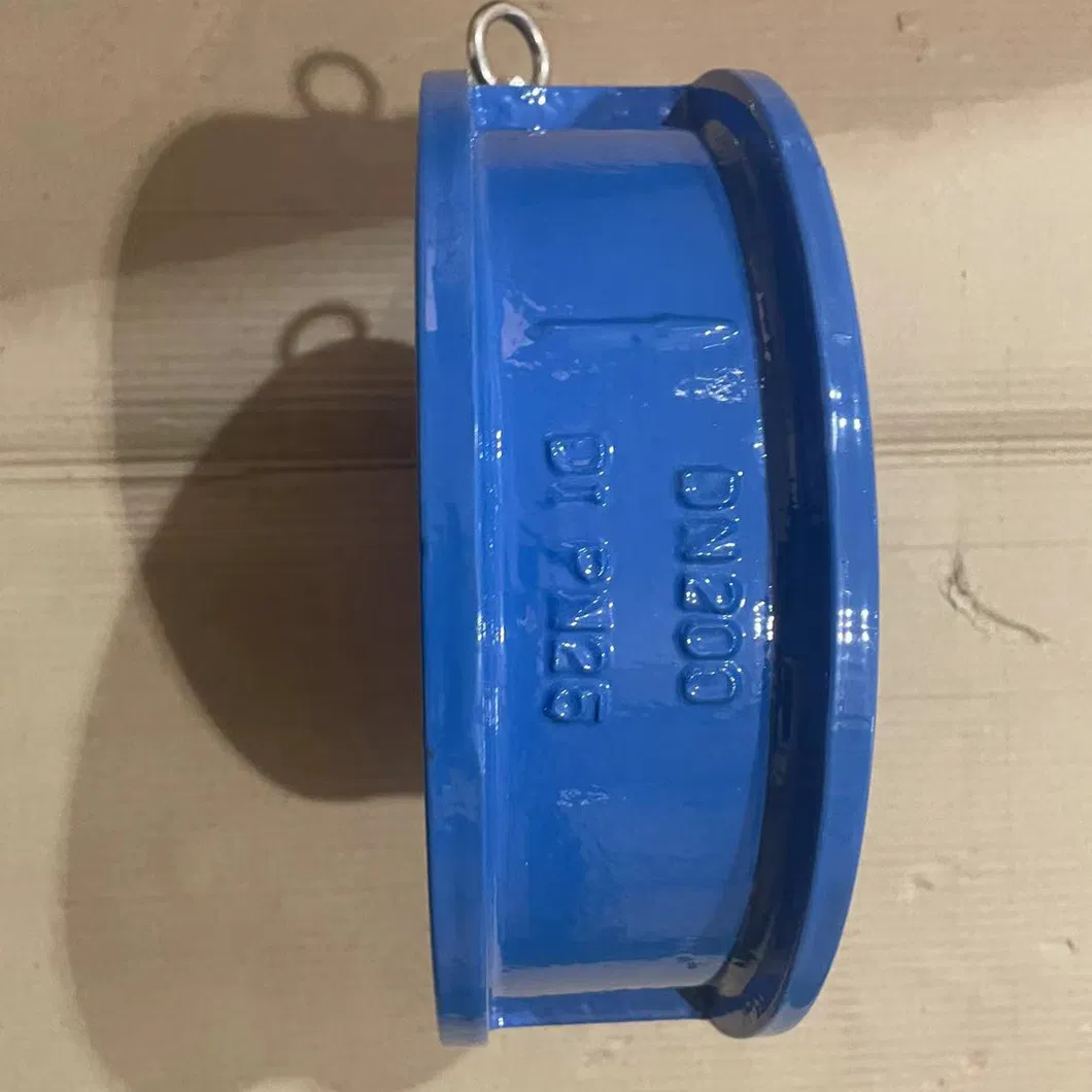 Double Disc Pn10 NBR Seat Rated Epoxy Coated Cast Iron Non Return Valve Dual Plate Check Valve