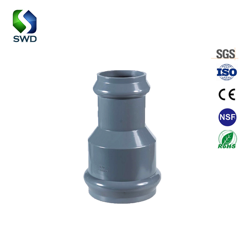 Swd 63mm-355mm UPVC Fittings Tee with Flanged with Rubber Ring Pipe Fitting