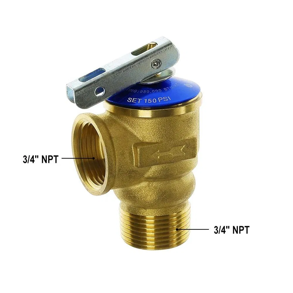 3/4" Brass Pressure Relief Valve Isolator Tankless Water Heater Service Valve Kit
